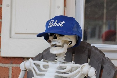 Vintage Pabst Blue Ribbon PBR  SnapBack Mesh Hat Cap