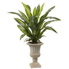 Nearly Natural 5ft. Dracaena Plant with Urn (Real Touch)