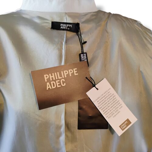 Philippe Adec Paris Womens Blazer Jacket Size UK 20 Pale Green Linen 3 Button - Picture 9 of 10