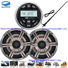 WeatherProof Bluetooth Marine Audio Stereo System for ATV UTV RV UV Golf Cart