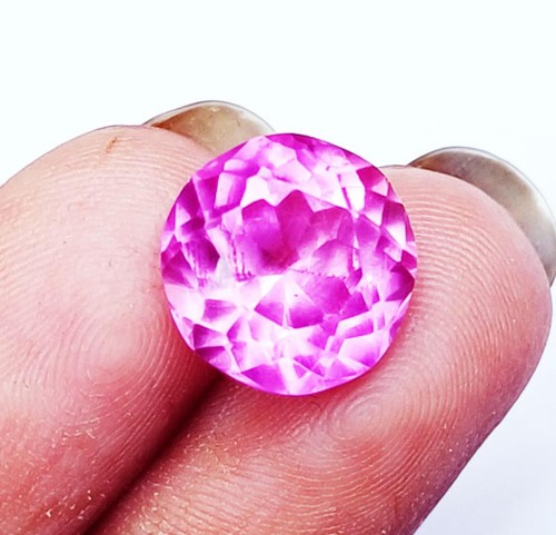 Natural Pink Sapphire Round Cut 7.60 Ct Certified Loose Gemstone With Free Gift - Picture 4 of 7