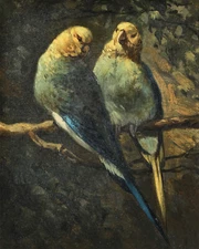 Vintage Parrot Bird Painting Reproduction Giclee Print on Fine Art Paper