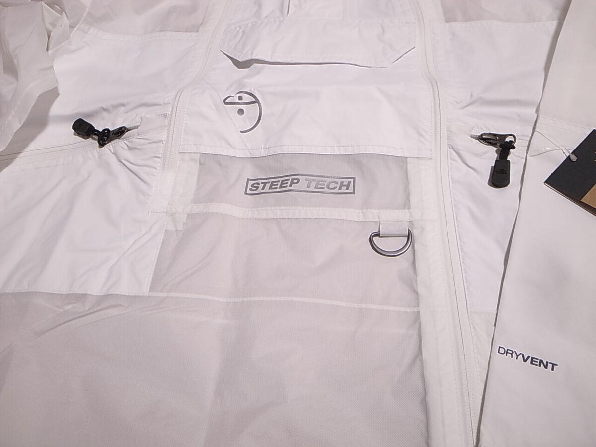 THE NORTH FACE STEEP TECH LIGHT RAIN JACKET TNF WHITE size L THE NORTH FACE STEEP TECH LIGHT RAIN JACKET TNF WHITE size L