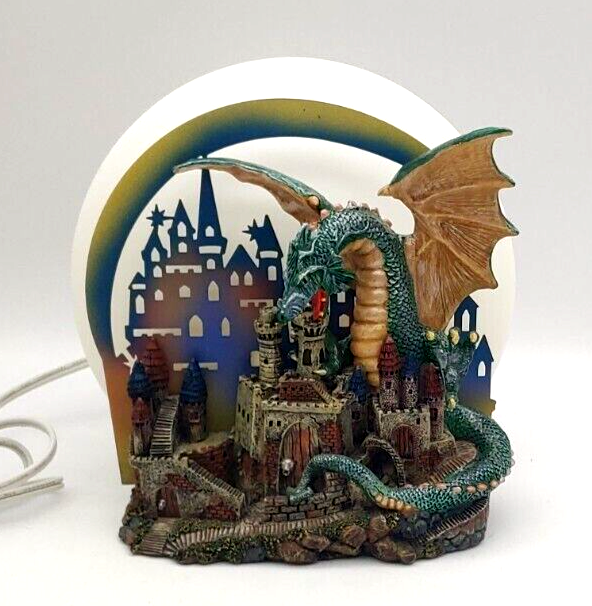Vtg Mystical Legends Dragon Castle Shadow-Caster Lamp Night Light