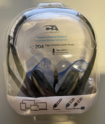 LOT OF 18 Cyber Acoustics AC-204RP4 Universal Stereo Headset with Mic