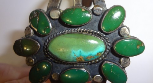 Bracciale antico Cerrillos verde turchese Navajo argento LEGGI! - Foto 15 di 16