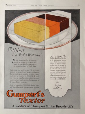 1926 AD(K24)~S. GUMPERT CO. BROOKLYN, NY. TEXTOR STABILIZER FOR WATER-ICES