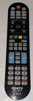 HUAYU RM-L1107+8 Universal LCD/LED TV Remote - Tested & Working - Free Post 