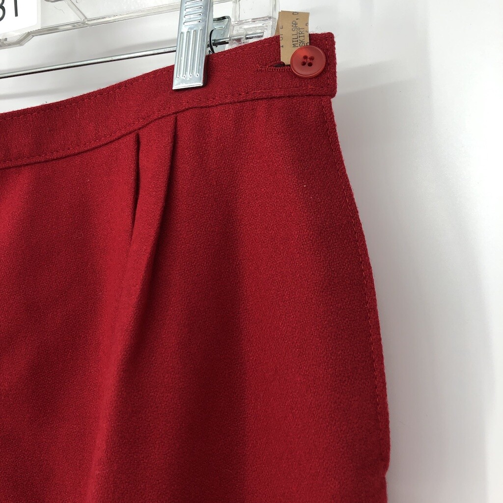 Pendleton Women Solid Red Check 100% Wool Straigh… - image 3