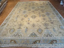 12 X 18 Hand Knotted Beige Fine Turkish Oushak Oriental Rug G3384
