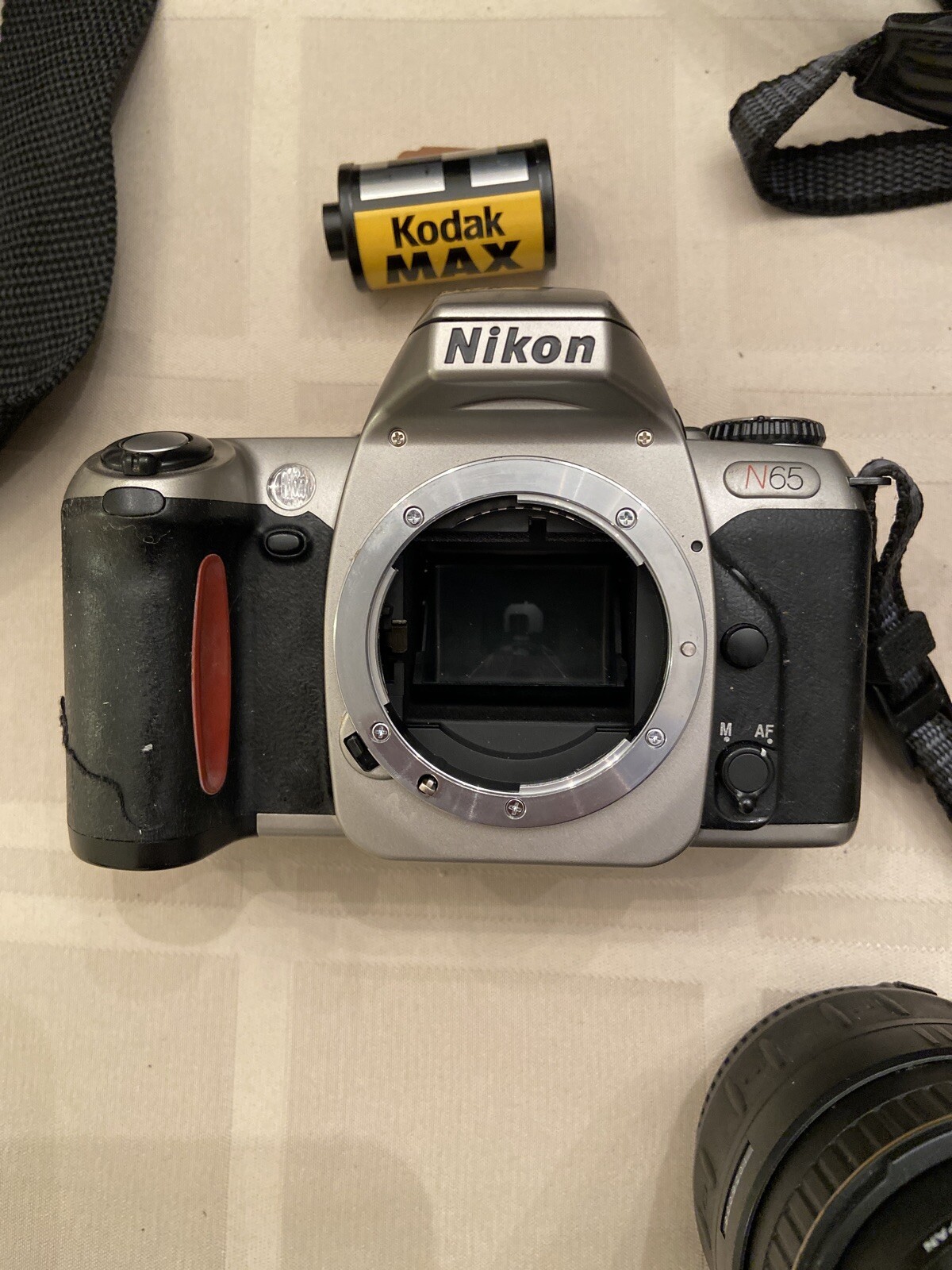 Nikon N65 Camera Body/ Vivitar Flash 636AF/ Quantaray Lens/ Camera Bag