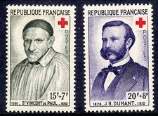 STAMP / TIMBRE FRANCE NEUF N° 1187/1188 ** CROIX ROUGE DE 1958