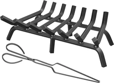 Fireplace Grate 30 Inch Heavy Duty Wrought Iron Fireplace Log Grate, 4/5" Bar Fi
