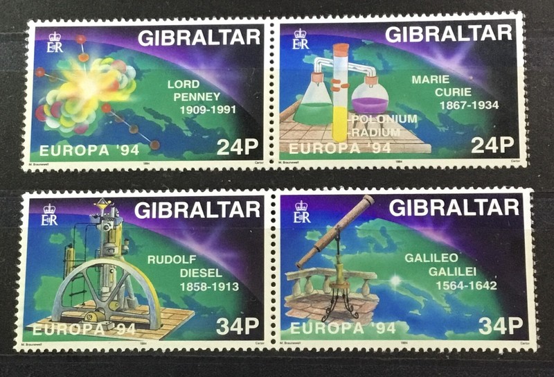 GIBRALTAR # 654a & 656a, PAIRS. EUROPA - EUROPEAN DISCOVERIES. MNH