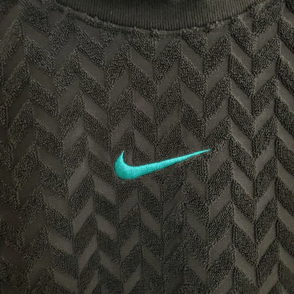 Nike Life Cable Knit Center Swoosh Sweater Womens Sz XL Green Short Sleeve Every - Image 2 of 4