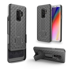 Holster Shell Combo Belt Clip Case For Samsung Galaxy S9/S9 Plus w/ Kickstand