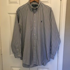 Ralph Lauren Classic Fit 100 Cotton Button Down LS Shirt 16.5 34/35 Striped EUC