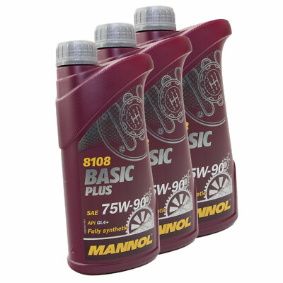 3x 1 Liter 75W90 MANNOL Basic Plus 75W-90 API GL 4+ Getriebeöl Öl Schaltgetriebe