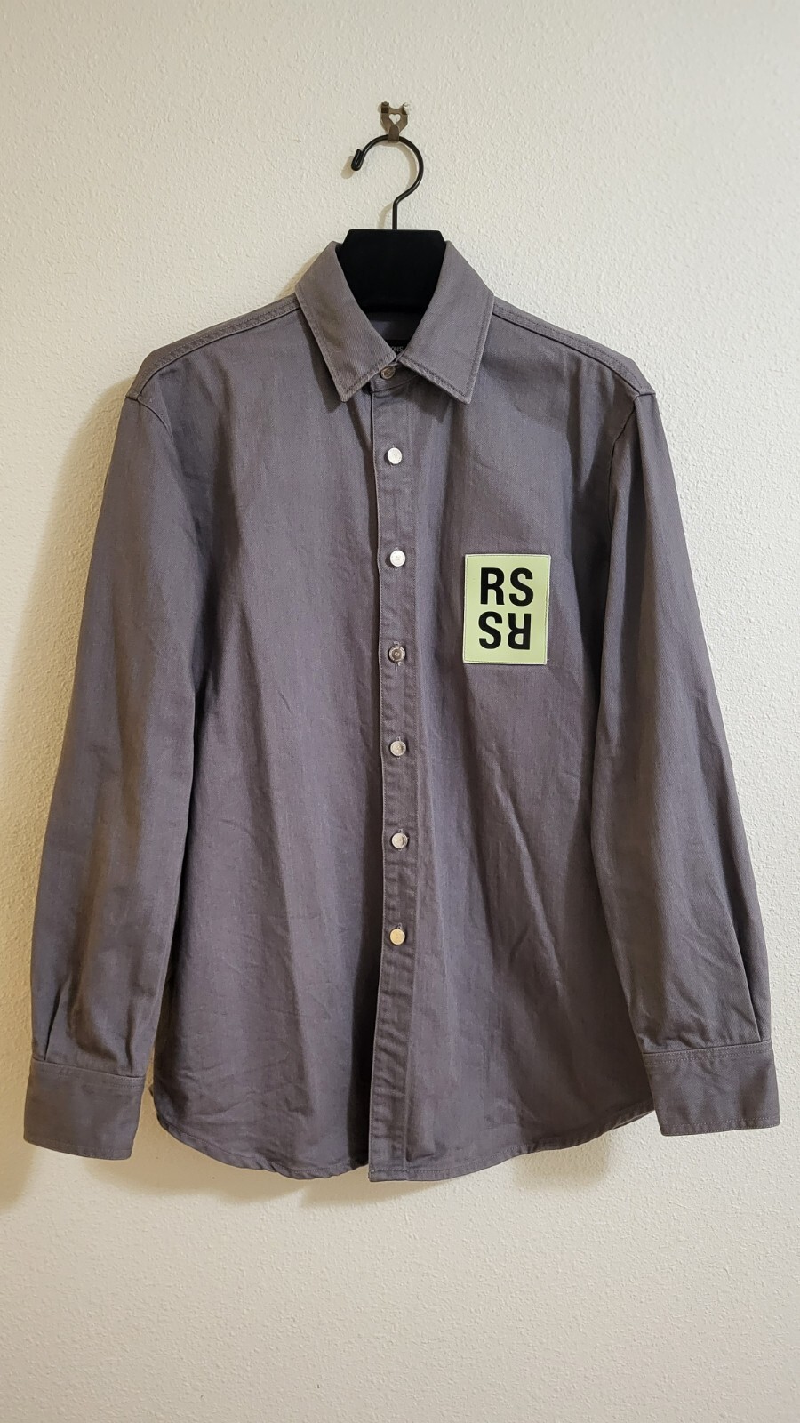 Authentic Raf Simons Leather Patch Logo Oversized… - image 1