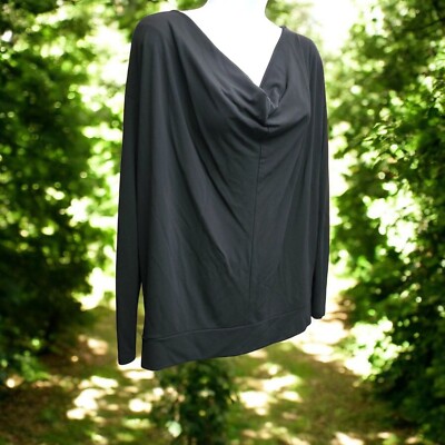 Allsaints Blouse Womens Medium Black Cowl Neck Vickie Top Classic Wardrobe