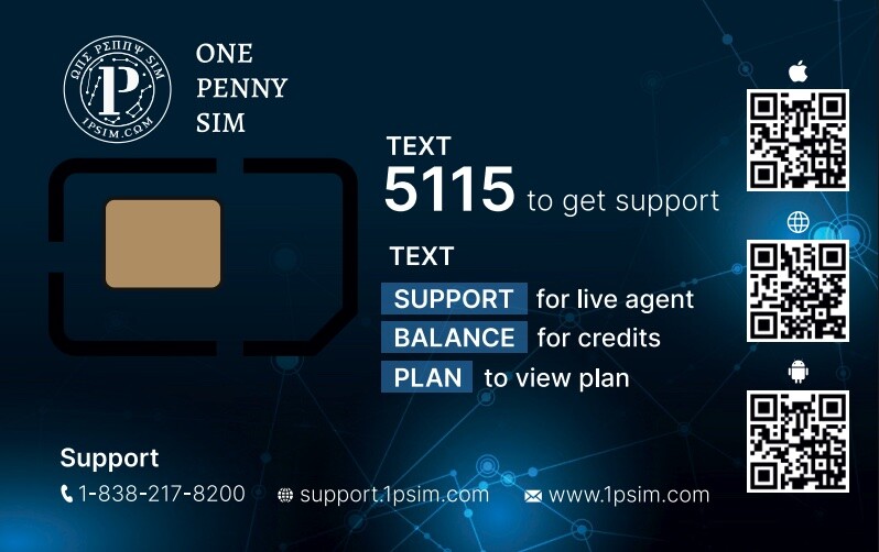 1PSIM 1GB/mo $5/mo $1 activation Sim Card lot