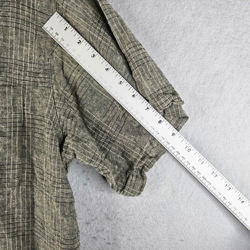 Marc Edwards Shirt Mens Extra Large Plaid Washable Linen Blend Camp resort Vacay - Picture 5 of 7