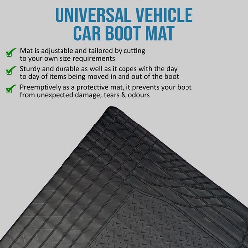 HEAVY DUTY RUBBER CAR BOOT LINER MAT FOR FORD C-MAX - UNIVERSAL FIT - Picture 4 of 5