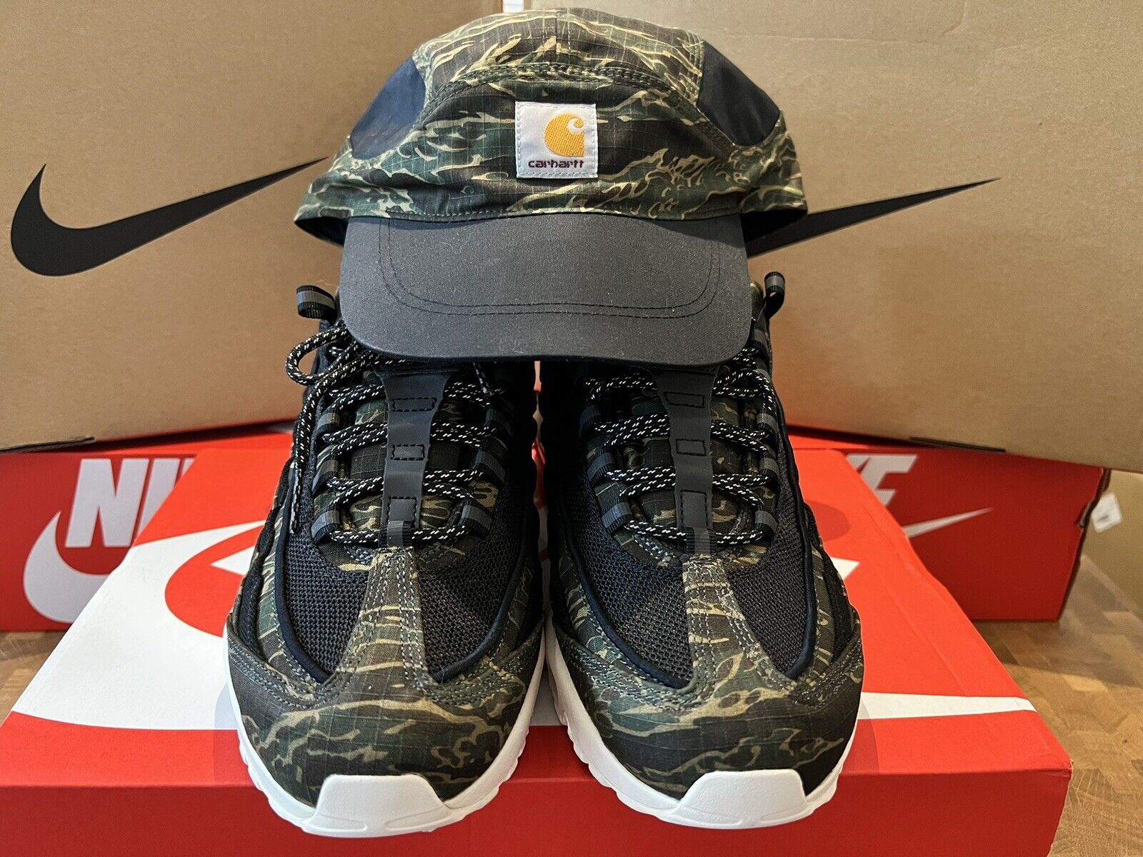 Mens Nike Air Max Carhartt WIP Camo Sz 10.5 + Hat |