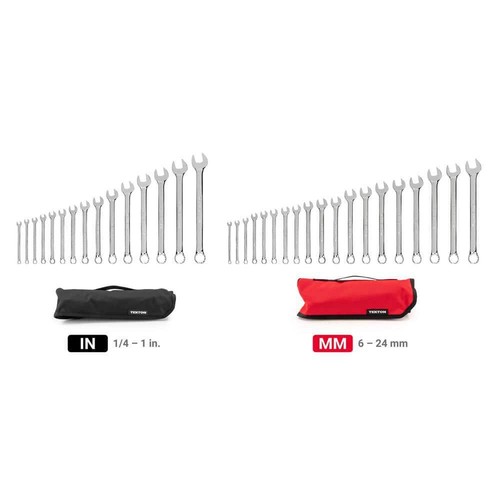 TEKTON Combination Wrench Set 1/4" 6-24 mm Compactly Organized +Pouch (34-Piece) - 第 2/3 張圖片
