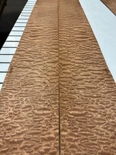 Pommele Sapele Raw Wood Veneer 126'' x 6'' 2 sheets 1118D
