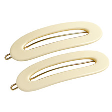 French Amie Oval Loop Small Hair Clip - Snap Tige Boule Women Barrette Set Of 2