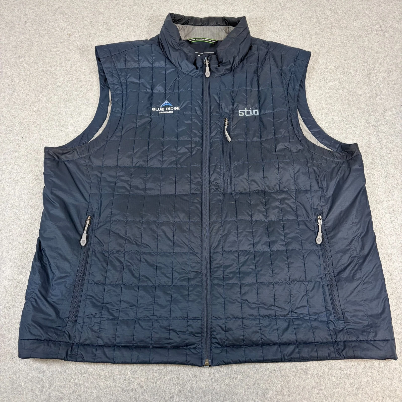 Stio Azura Vest Mens 2XL Blue Outdoors Hiking Lightweight Technical Primaloft