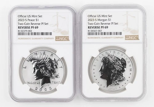 2023 S Morgan & Peace Dollar NGC Reverse PF69 - Two Coin Set - 116B