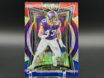 2024 Panini Select Andrew Van Ginkel #6 Minnesota Vikings Red & Blue Prizm Shock
