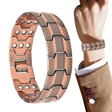 Men's Bracelet Magnetic Therapy Arthritis Pain Relief Pure Solid Copper Bangle