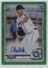2020 Bowman Draft Chrome Picks Green Refractor 60/99 Connor Phillips Auto 3hd