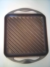 Le Creuset Square Griddle Plate Tray pan dish grill Cast Iron Grey 24 France
