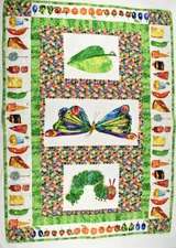 The Very Hungry Caterpillar Baby Quilt Lap Blanket Eric Carle Handmade 33x46