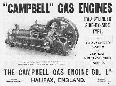 #ad #ad CAMPBELL GAS ENGINE Co Halifax; 360hp Gas Engine Old Engineering Advert 1909 GBP 9.99
