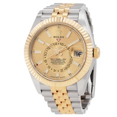 Rolex Sky Dweller GMT Automatic Chronometer Champagne Dial Men's Watch