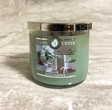Goose Creek SUCCULENTS 3 Wick Candle 14.5 Oz Jar Rare/Retired