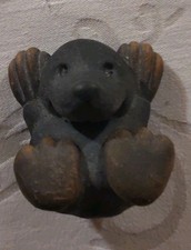 Maulwurf Figur Speckstein? schwarzbraun Vintage Deko