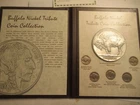Buffalo Nickel Collection, 5 Buffalo Nickels + Medallion, folder/COA