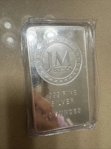 JM BULLION 10oz Pure Silver bar Bullion 10 Troy Ounces