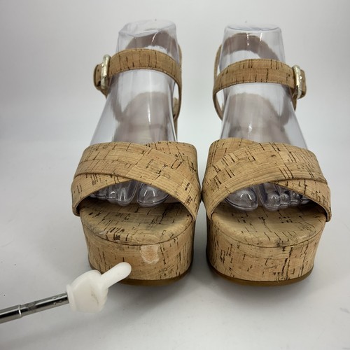 Kate Spade Shoes Womens Size 8 Cork Platform Wedge Sandals Ankle Strap Summer - Picture 3 of 15