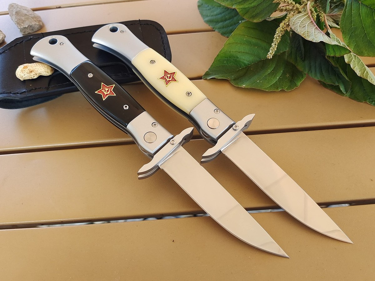 Russian Finka-NKVD KGB Folding Pocket Knife, 3.74