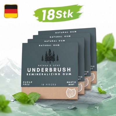 18x Mastic Mint Underbrush Remineralisierendes Kaugummi mit Nano-Hydroxylapatit