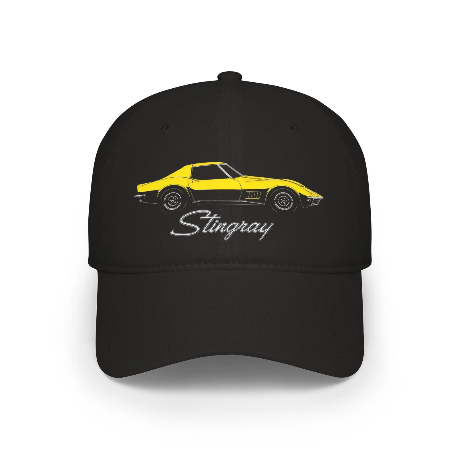 Corvette Stingray Hat | Yellow C3 Side Profile Cap | Classic Car Guy Gift
