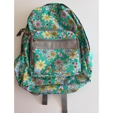 LL Bean Backpack Teal Floral Daisy Feather Pr...