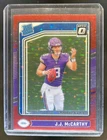 2024 Donruss Optic JJ McCarthy Red Stars Rated Rookie #235 Vikings